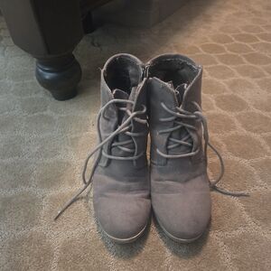 MIA Women's Lace Up Gray Boots